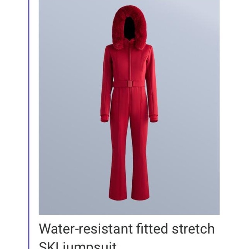 Elegant Red Women's Ski Jumpsuit